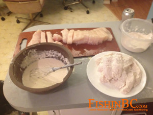 beer batter fish and chips - preparation